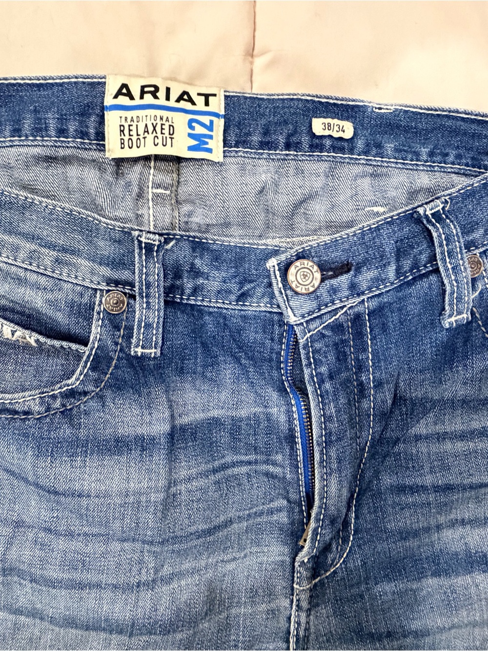 Ariat Men’s Relaxed Boot Cut Jeans - Medium Blue Wash
